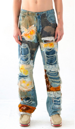 Load image into Gallery viewer, HAND-DYED APPLIQUÉ DENIM - Trendy Maker lab
