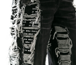 Load image into Gallery viewer, EXCLUSIVE DISTRESSED PANEL DENIM WOMEN - Trendy Maker lab
