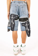 Load image into Gallery viewer, FIGURINE PATCH DENIM SHORTS - Trendy Maker lab
